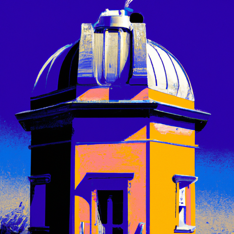 DALL·E 2025-01-10 14.24.40 - A painting of a 19th century observatory in an Andy Warhol style.png