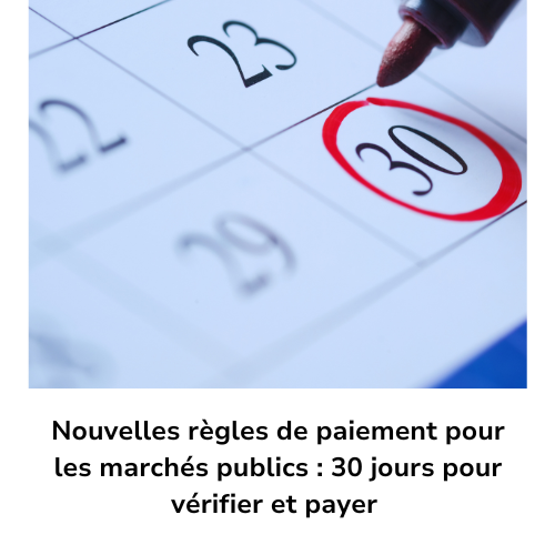 Lien vers l'article nouvelles règles de paiement marchés publics