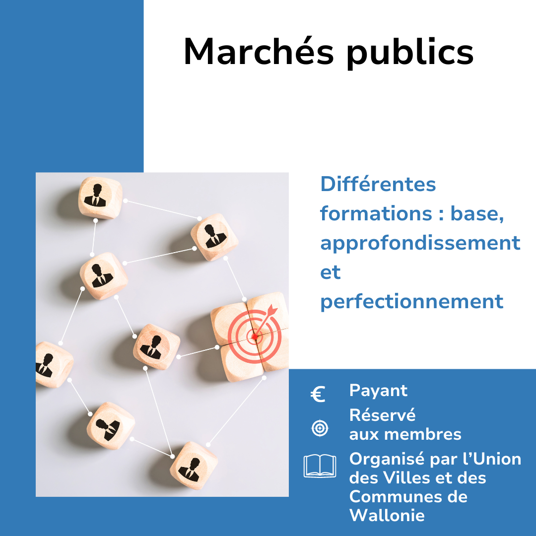 Lien vers les formations marchés publics de l'UVCW